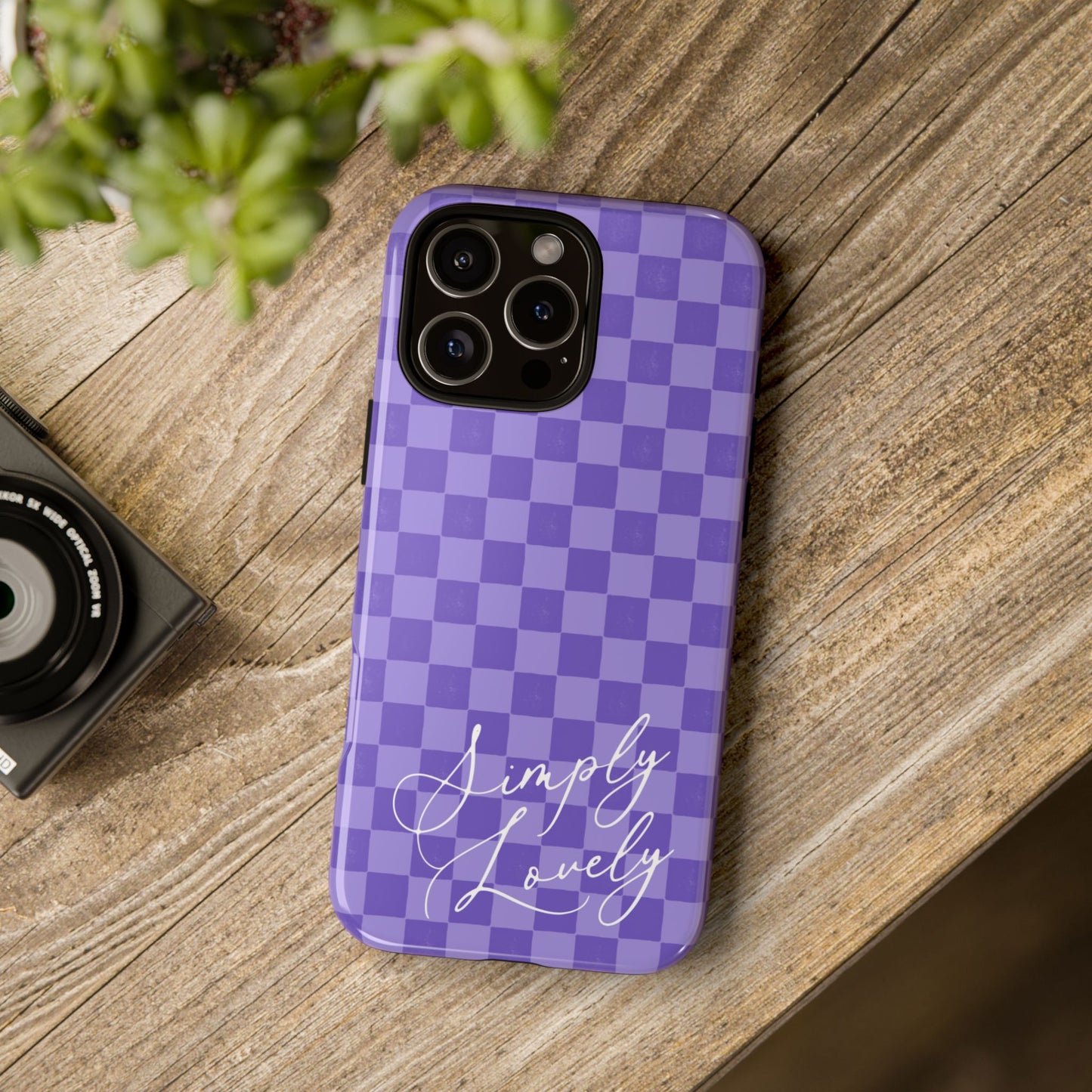 Simply Lovely Purple Checkered F1 Phone Case Design, Trendy F1 Gift, Formula 1 Gift, Cute F1 Phone Case