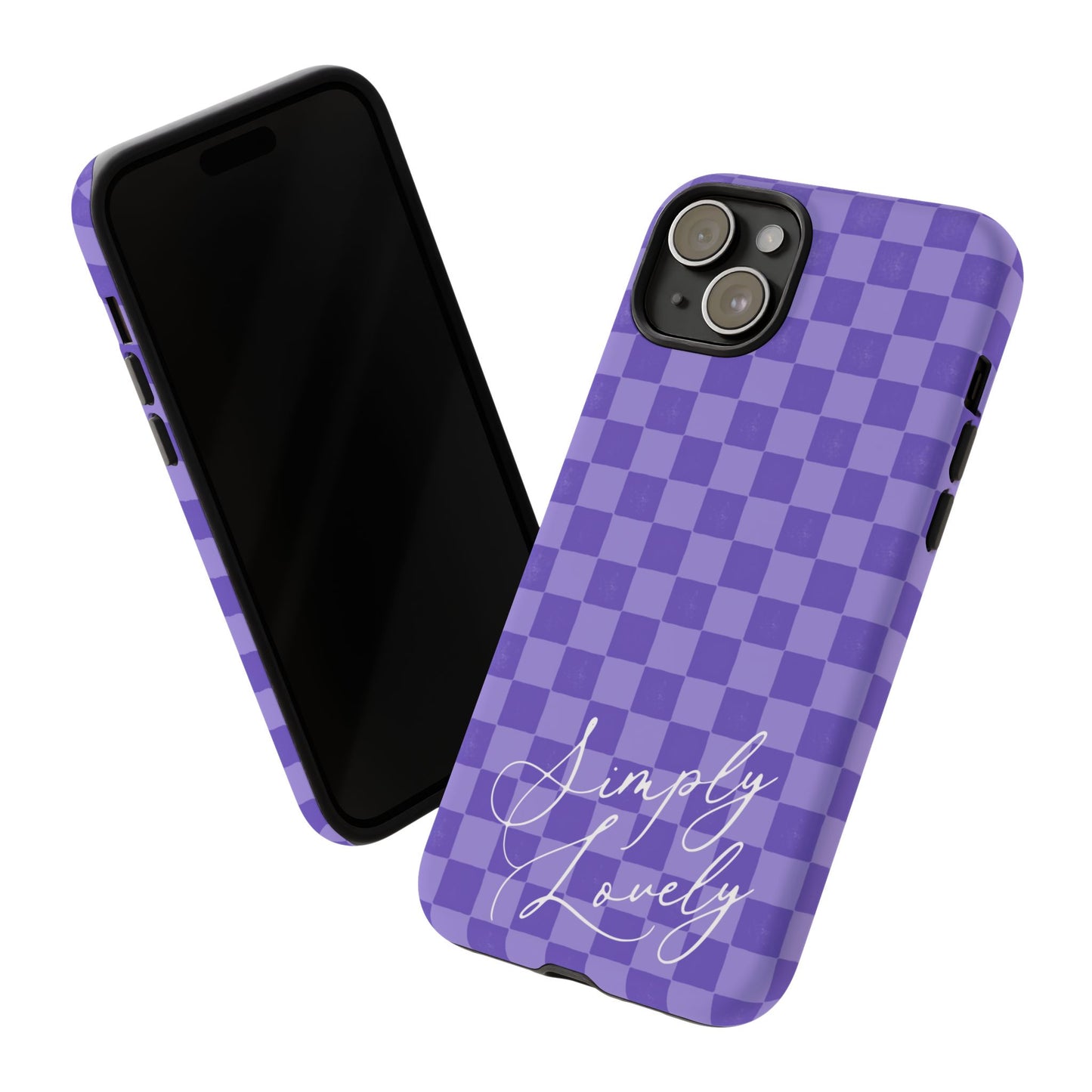 Simply Lovely Purple Checkered F1 Phone Case Design, Trendy F1 Gift, Formula 1 Gift, Cute F1 Phone Case