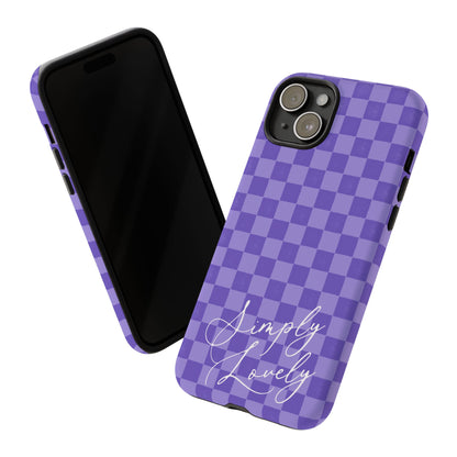 Simply Lovely Purple Checkered F1 Phone Case Design, Trendy F1 Gift, Formula 1 Gift, Cute F1 Phone Case