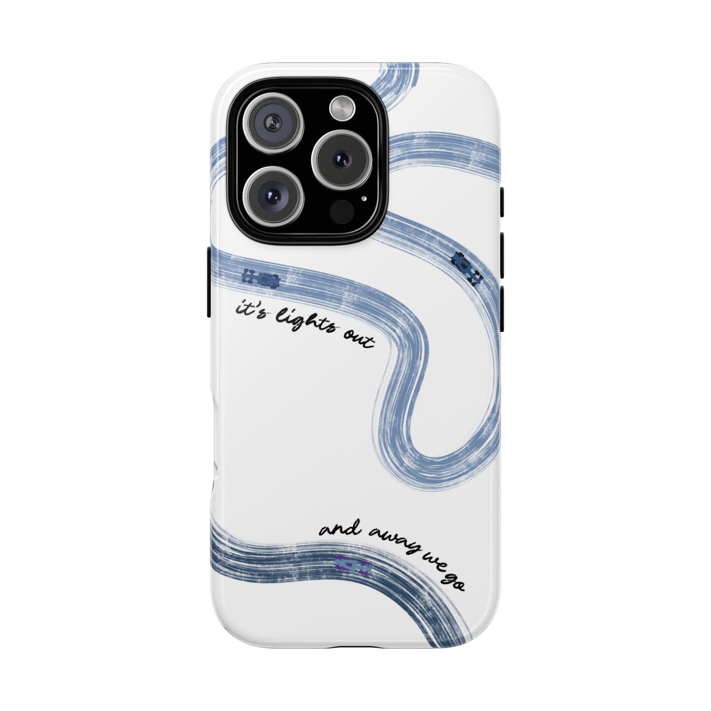 F1 Phone Case Blue Painted "its lights out and away we go", Trendy F1 Gift, Formula 1 Gift, Cute F1 Phone Case, Gift for F1 Fans