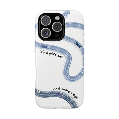 F1 Phone Case Blue Painted "its lights out and away we go", Trendy F1 Gift, Formula 1 Gift, Cute F1 Phone Case, Gift for F1 Fans