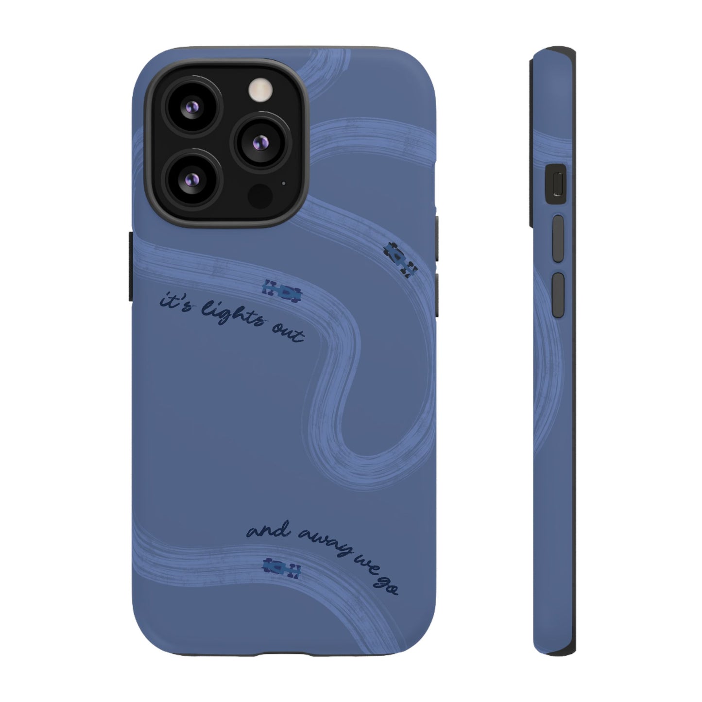 F1 Phone Case Monochrome Dark Blue Painted "its lights out and away we go", Trendy F1 Gift, Formula 1 Gift, Cute F1 Phone Case, Phone Case