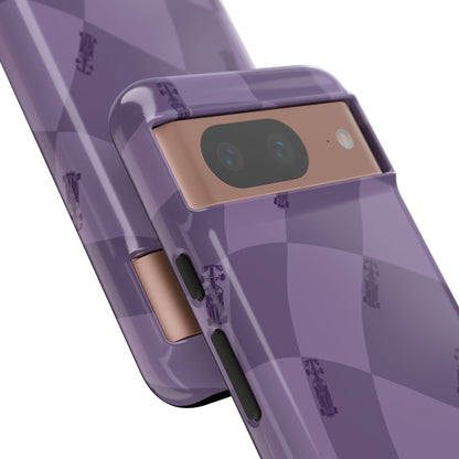 F1 Phone Case Purple Checkered Design, Trendy F1 Gift, Formula 1 Gift, Cute F1 Phone Case, Unique Formula One Phone Case