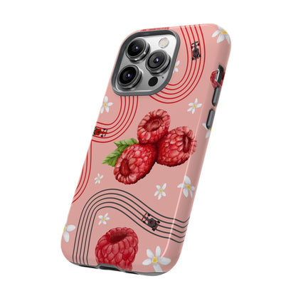 Red F1 Haas and Raspberries Phone Case, Trendy F1 Gift, Formula 1 Gift, Cute Fruit F1 Phone Case, Unique Phone Case