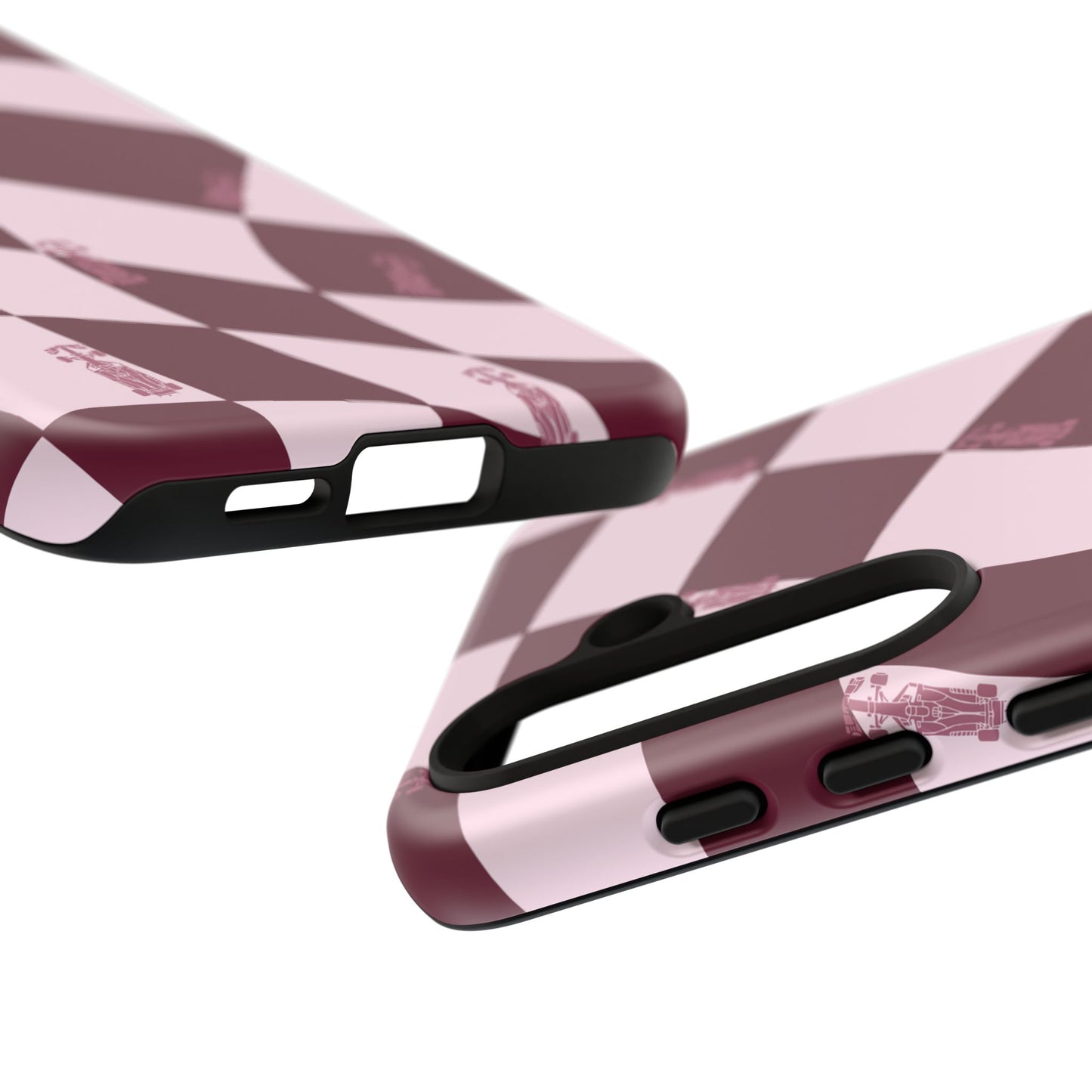 F1 Phone Case Pink Checkered Design, Trendy F1 Gift, Formula 1 Gift, Cute F1 Phone Case, Unique Formula One Phone Case