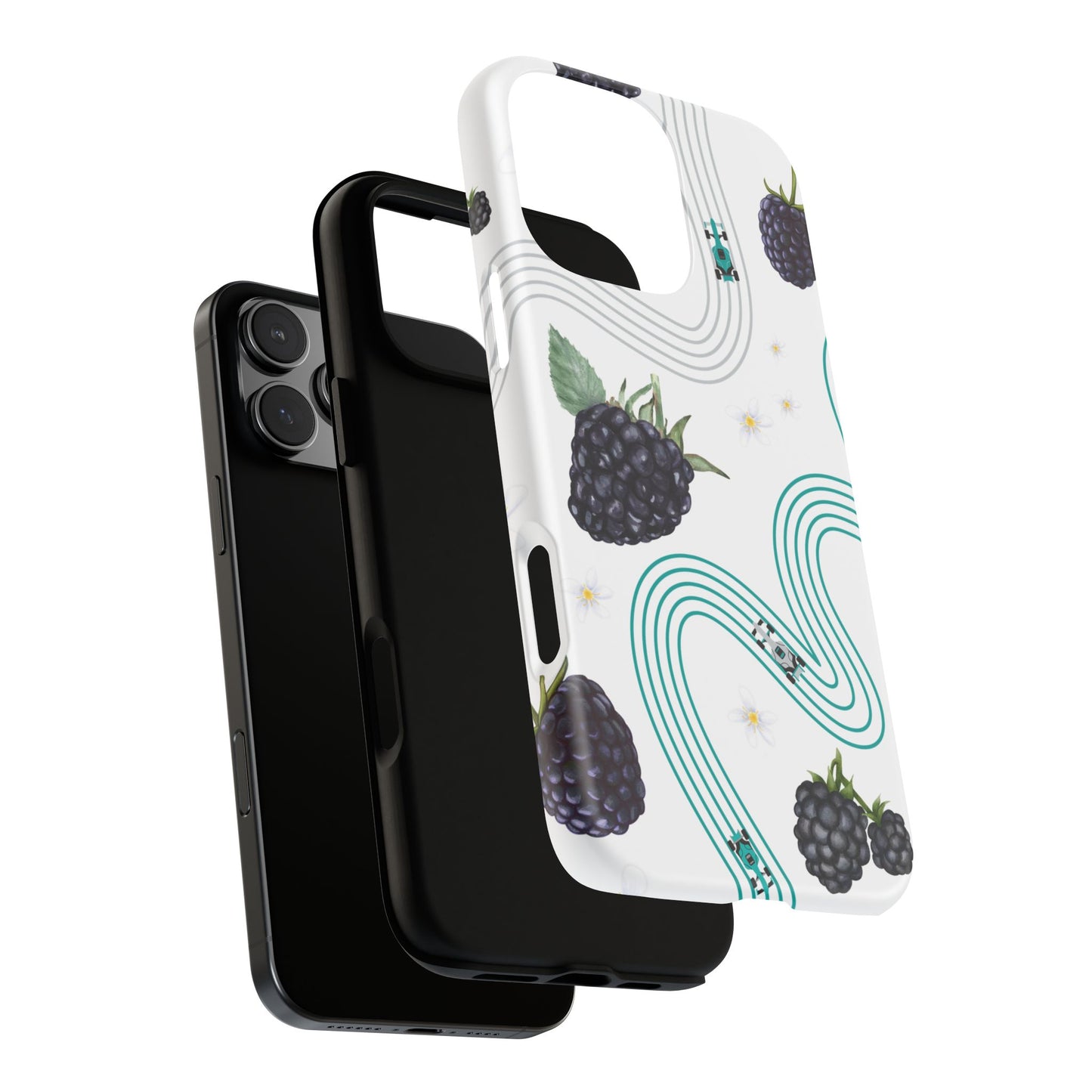 F1 Mercedes and Blackberries Phone Case , Trendy F1 Gift, Formula 1 Gift, Cute Fruit F1 Phone Case, Unique Phone Case