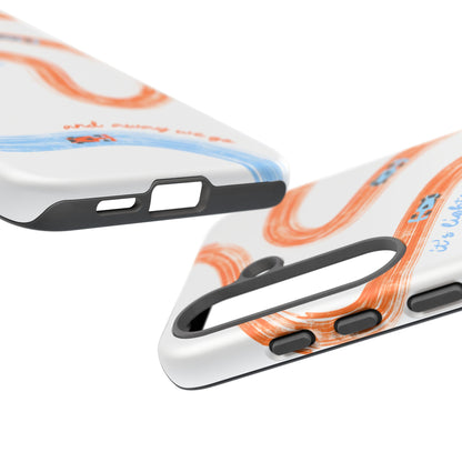 McLaren F1 Phone Case Orange and Blue Painted "its lights out and away we go", Trendy F1 Gift, Formula 1 Gift, Cute F1 Phone Case