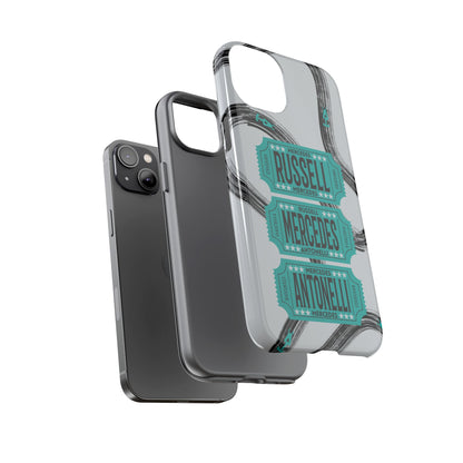 Mercedes F1 Phone Case Painted Ticket Stubs, Trendy F1 Gift, Formula 1 Gift, Cute F1 Phone Case