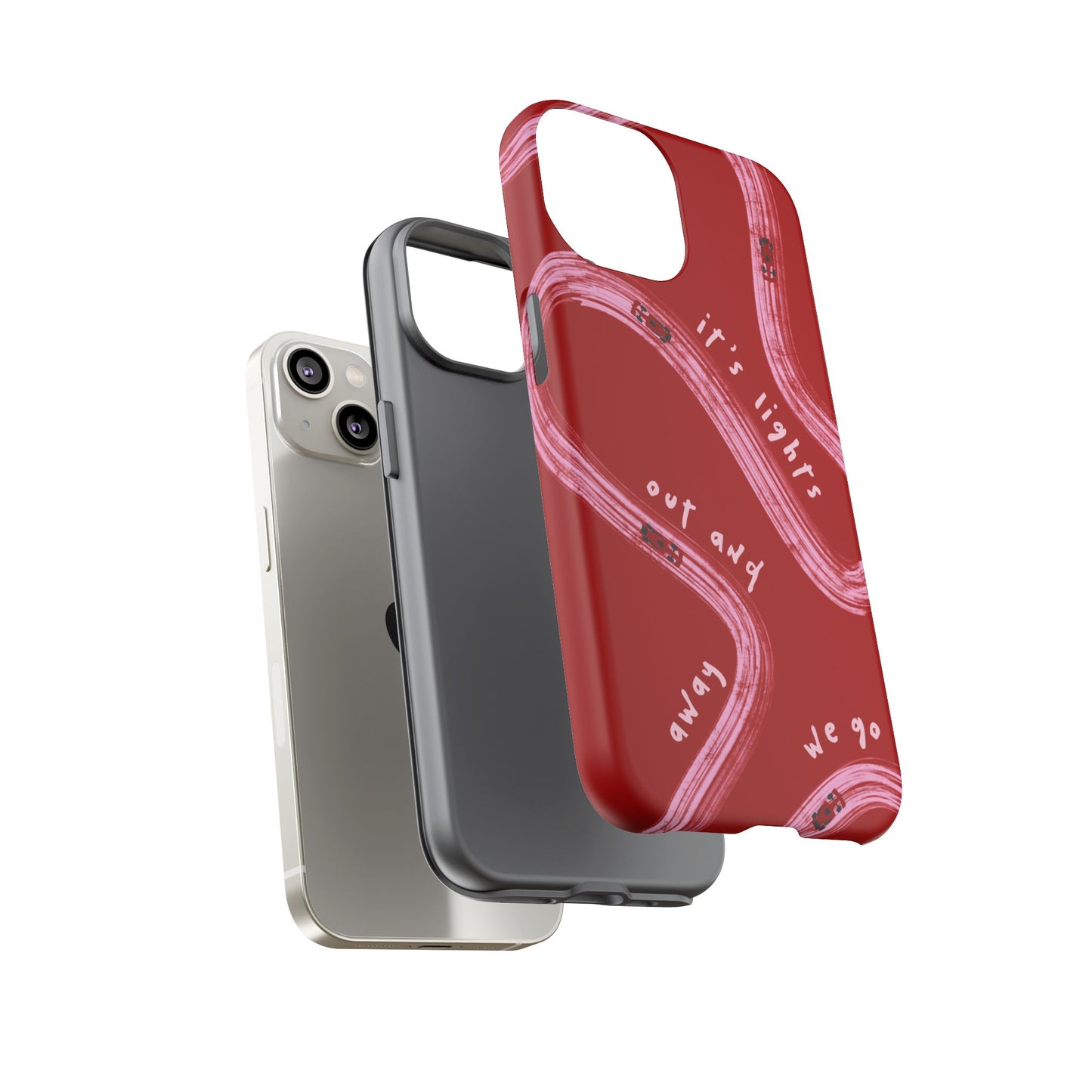 Red and Pink Lights Out F1 Phone Case Design, Trendy F1 Gift, Formula 1 Gift, Cute F1 Phone Case, Unique Formula One Phone Case