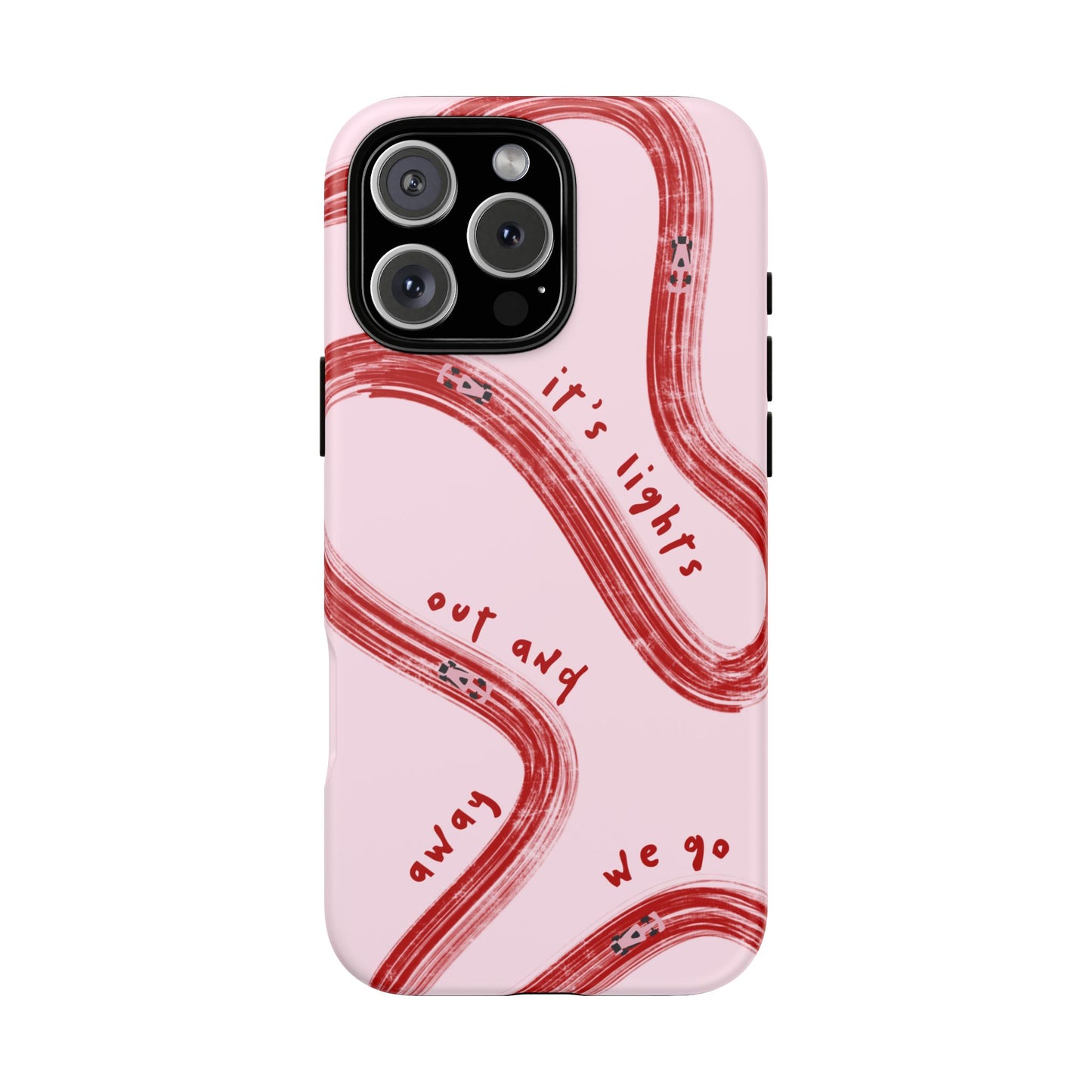 Pink and Red Lights Out F1 Phone Case Design, Trendy F1 Gift, Formula 1 Gift, Cute F1 Phone Case, Unique Formula One Phone Case