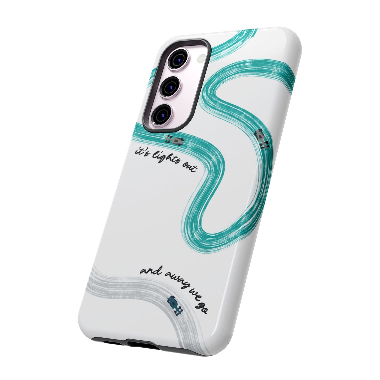 Mercedes F1 Phone Case Painted "its lights out and away we go", Trendy F1 Gift, Formula 1 Gift, Cute F1 Phone Case