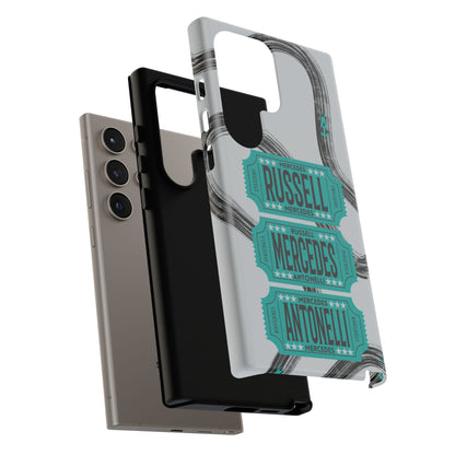Mercedes F1 Phone Case Painted Ticket Stubs, Trendy F1 Gift, Formula 1 Gift, Cute F1 Phone Case