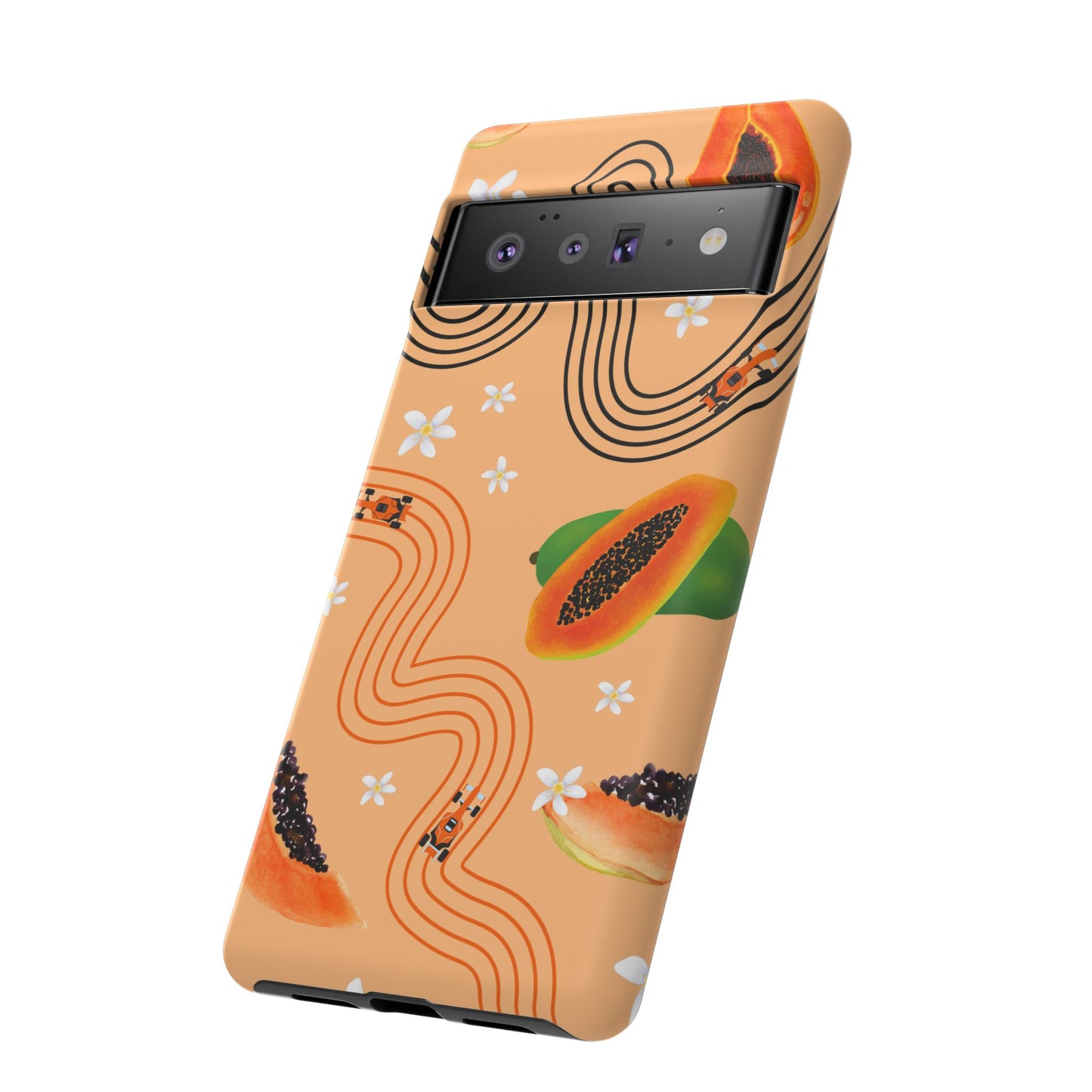 Orange F1 McLaren and Papaya Phone Case, Trendy F1 Gift, Formula 1 Gift, Cute Fruit F1 Phone Case, Unique Phone Case