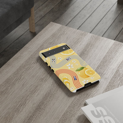 Yellow F1 Racing Bulls and Lemons Phone Case, Trendy F1 Gift, Formula 1 Gift, Cute Fruit F1 Phone Case, Unique Phone Case