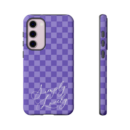 Simply Lovely Purple Checkered F1 Phone Case Design, Trendy F1 Gift, Formula 1 Gift, Cute F1 Phone Case