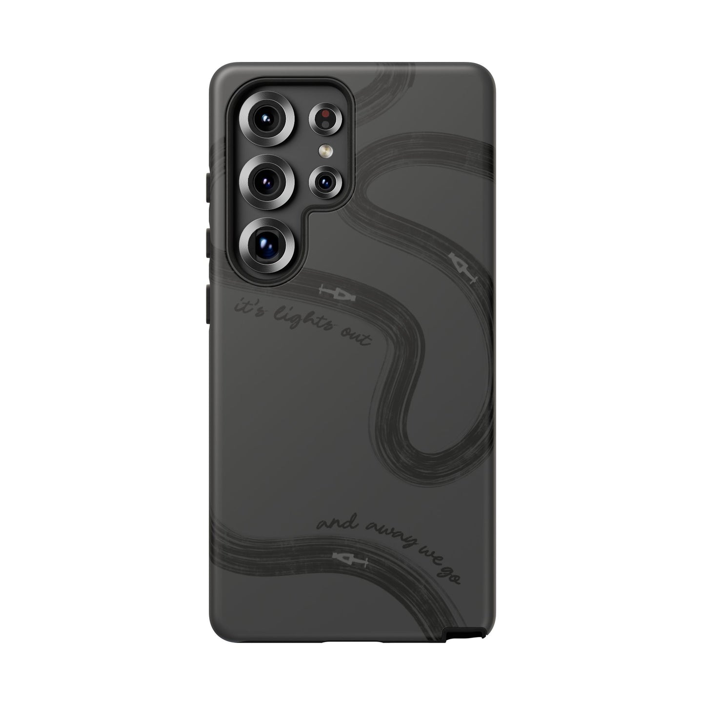 F1 Phone Case Monochrome Black Painted "its lights out and away we go", Trendy F1 Gift, Formula 1 Gift, Cute F1 Phone Case, Phone Case