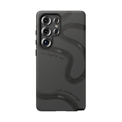 F1 Phone Case Monochrome Black Painted "its lights out and away we go", Trendy F1 Gift, Formula 1 Gift, Cute F1 Phone Case, Phone Case