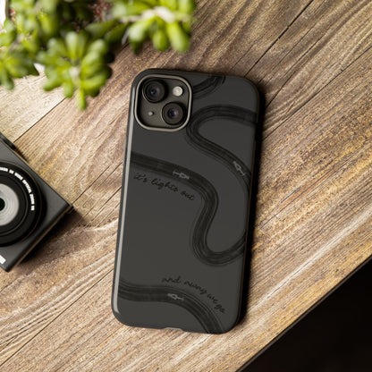 F1 Phone Case Monochrome Black Painted "its lights out and away we go", Trendy F1 Gift, Formula 1 Gift, Cute F1 Phone Case, Phone Case