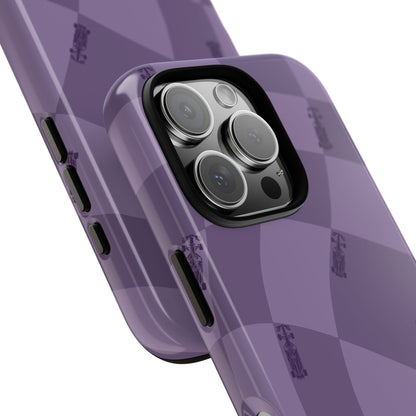 F1 Phone Case Purple Checkered Design, Trendy F1 Gift, Formula 1 Gift, Cute F1 Phone Case, Unique Formula One Phone Case