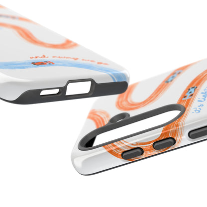 McLaren F1 Phone Case Orange and Blue Painted "its lights out and away we go", Trendy F1 Gift, Formula 1 Gift, Cute F1 Phone Case