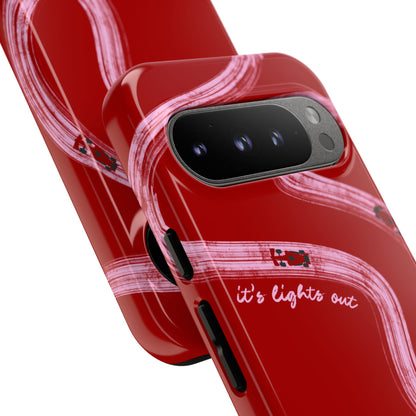 Red and Pink Lights Out F1 Phone Case Design, Trendy F1 Gift, Formula 1 Gift, Cute F1 Phone Case, Unique Formula One Phone Case