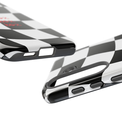Black and Red Checkered F1 Phone Case, Box Box Box F1 Phone Case