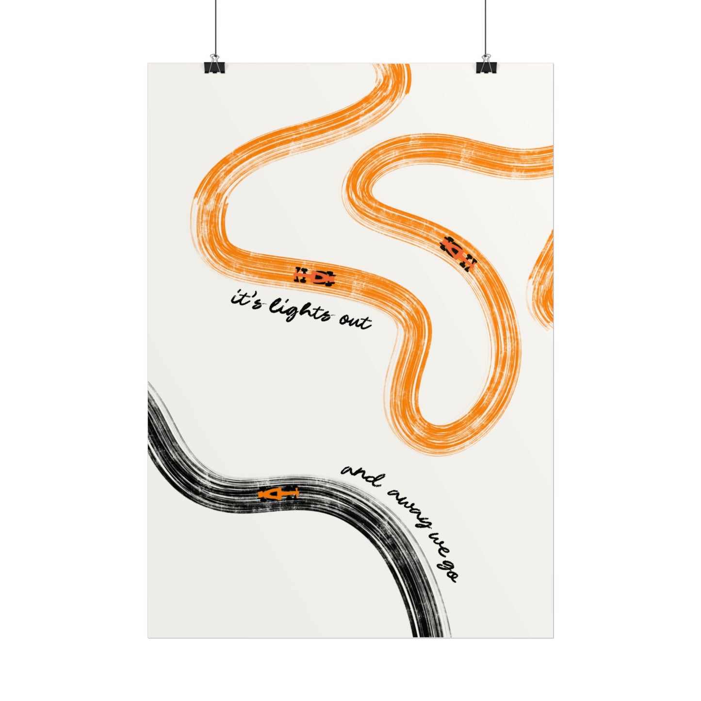 F1 McLaren Orange and Black Giclée Print Poster | Minimalist F1 Art - EU SIZING (Physical Print)