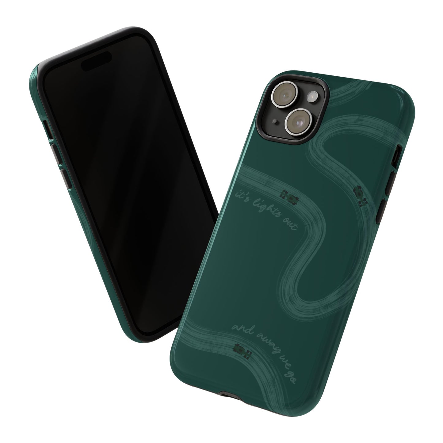 F1 Phone Case Monochrome Green Painted "its lights out and away we go", Trendy F1 Gift, Formula 1 Gift, Cute F1 Phone Case, Phone Case