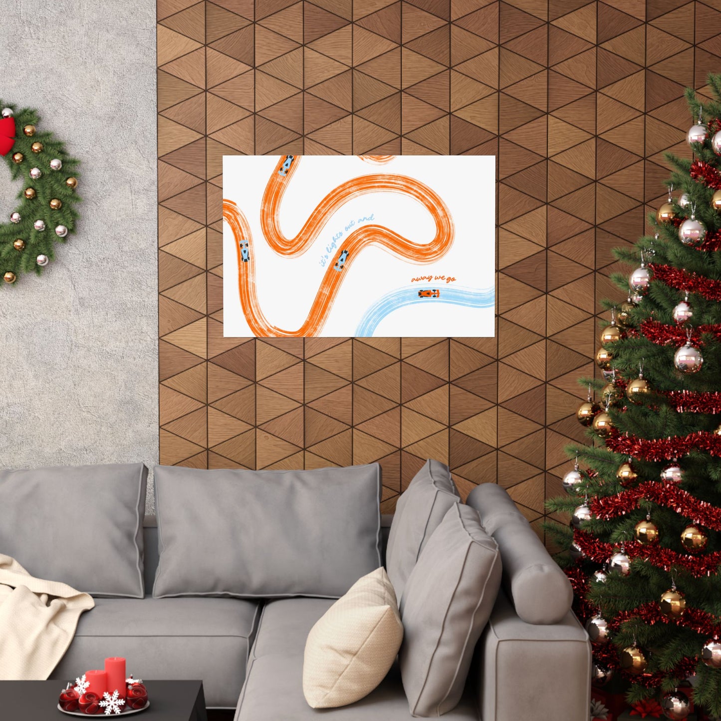 McLaren Orange and Blue Matte Horizontal Poster | US SIZING