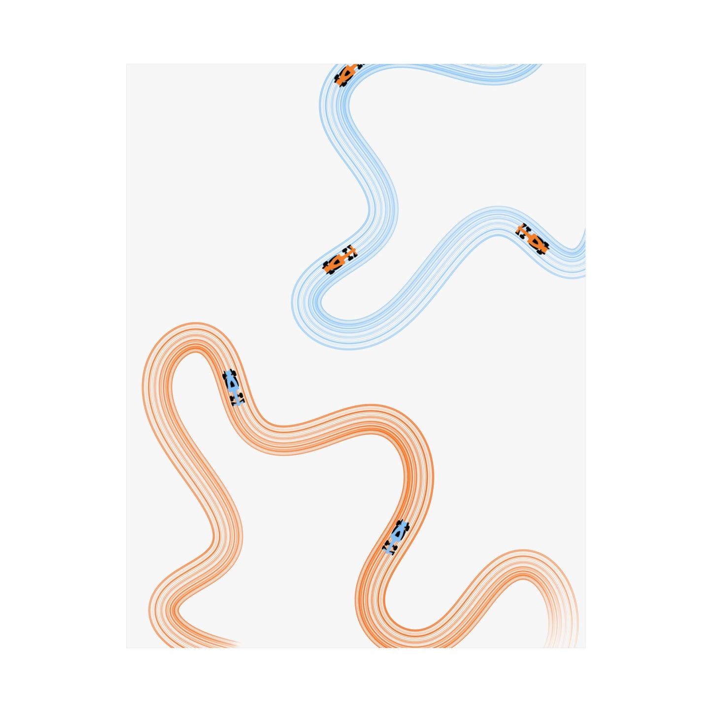 McLaren Orange and Blue F1 Matte Vertical Poster | Formula 1 Art Print (US SIZING)