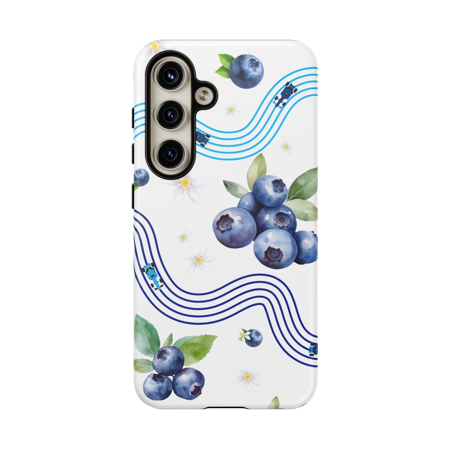 F1 Williams and Blueberries Phone Case, Trendy F1 Gift, Formula 1 Gift, Cute Fruit F1 Phone Case, Unique Phone Case