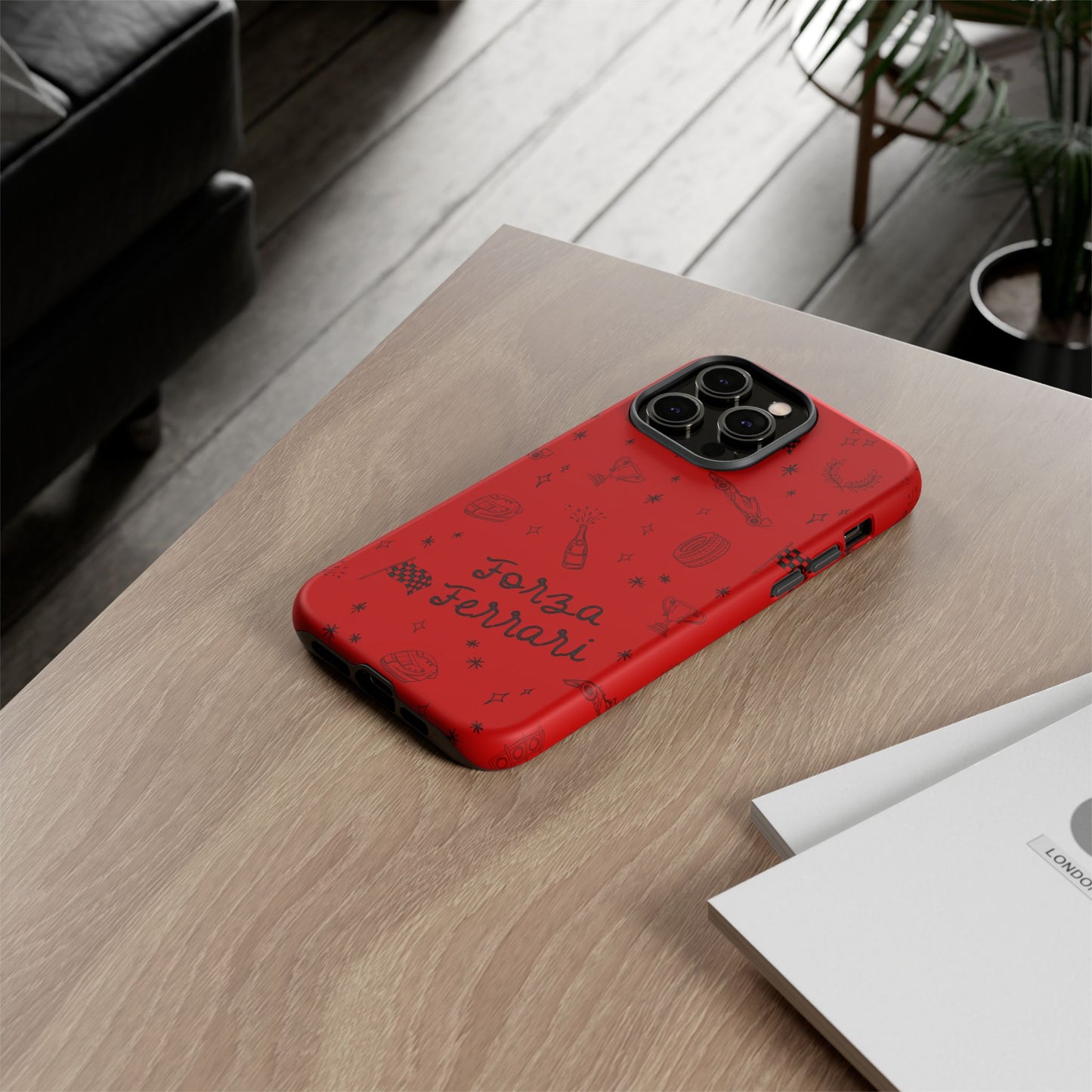 F1 Ferrari Racing Doodle "Forza Ferrari" F1 Phone Case Design