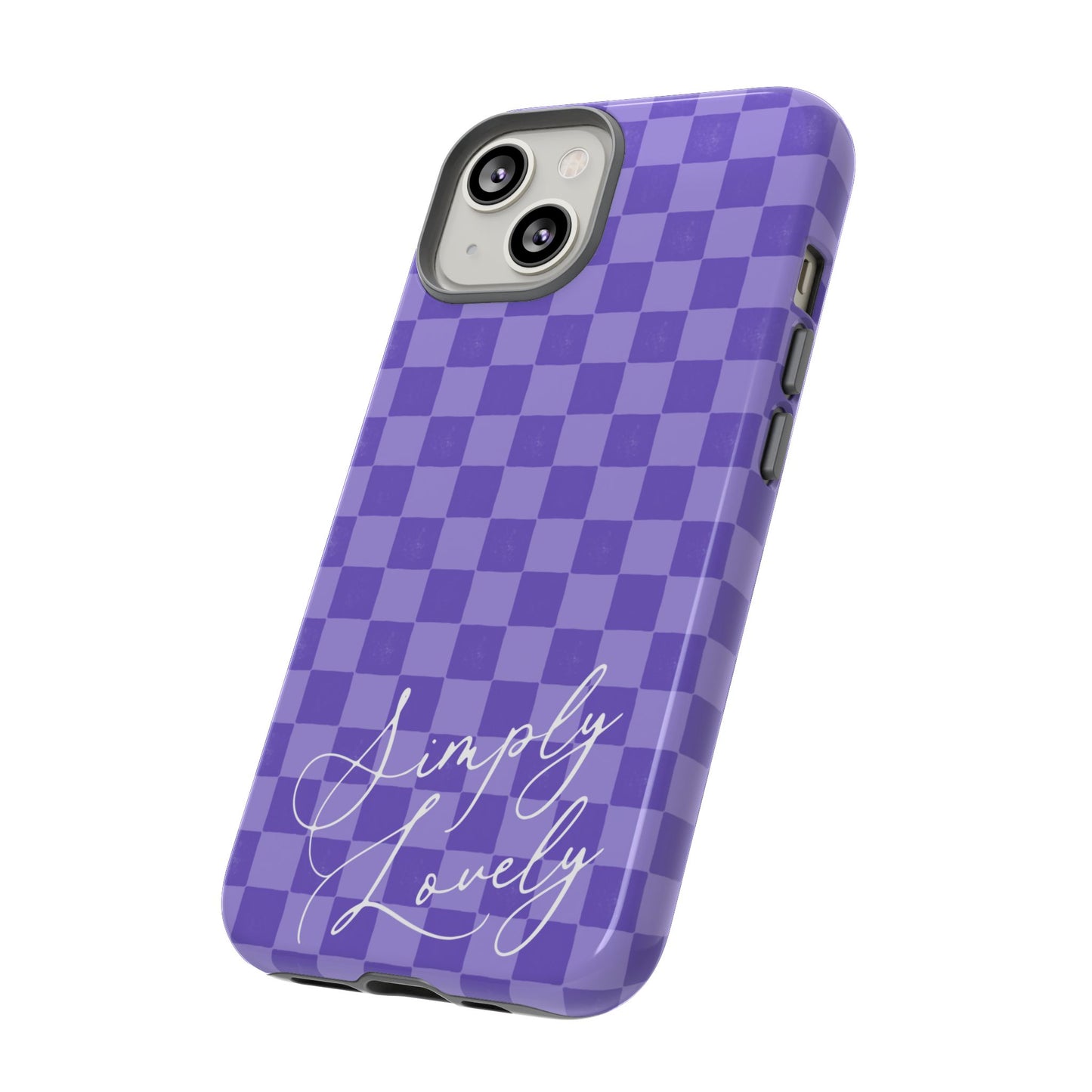 Simply Lovely Purple Checkered F1 Phone Case Design, Trendy F1 Gift, Formula 1 Gift, Cute F1 Phone Case
