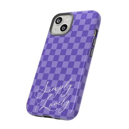 Simply Lovely Purple Checkered F1 Phone Case Design, Trendy F1 Gift, Formula 1 Gift, Cute F1 Phone Case
