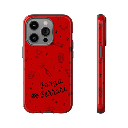 F1 Ferrari Racing Doodle "Forza Ferrari" F1 Phone Case Design