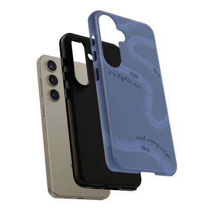 F1 Phone Case Monochrome Dark Blue Painted "its lights out and away we go", Trendy F1 Gift, Formula 1 Gift, Cute F1 Phone Case, Phone Case