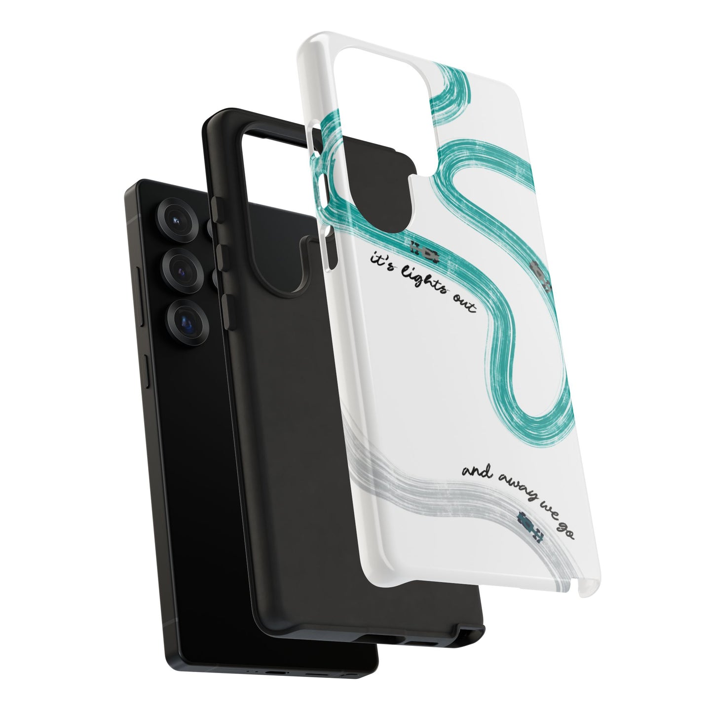 Mercedes F1 Phone Case Painted "its lights out and away we go", Trendy F1 Gift, Formula 1 Gift, Cute F1 Phone Case