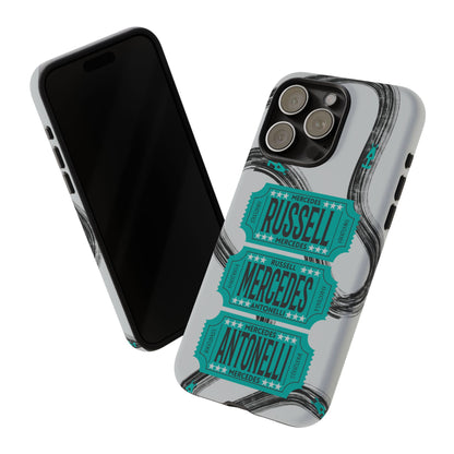 Mercedes F1 Phone Case Painted Ticket Stubs, Trendy F1 Gift, Formula 1 Gift, Cute F1 Phone Case