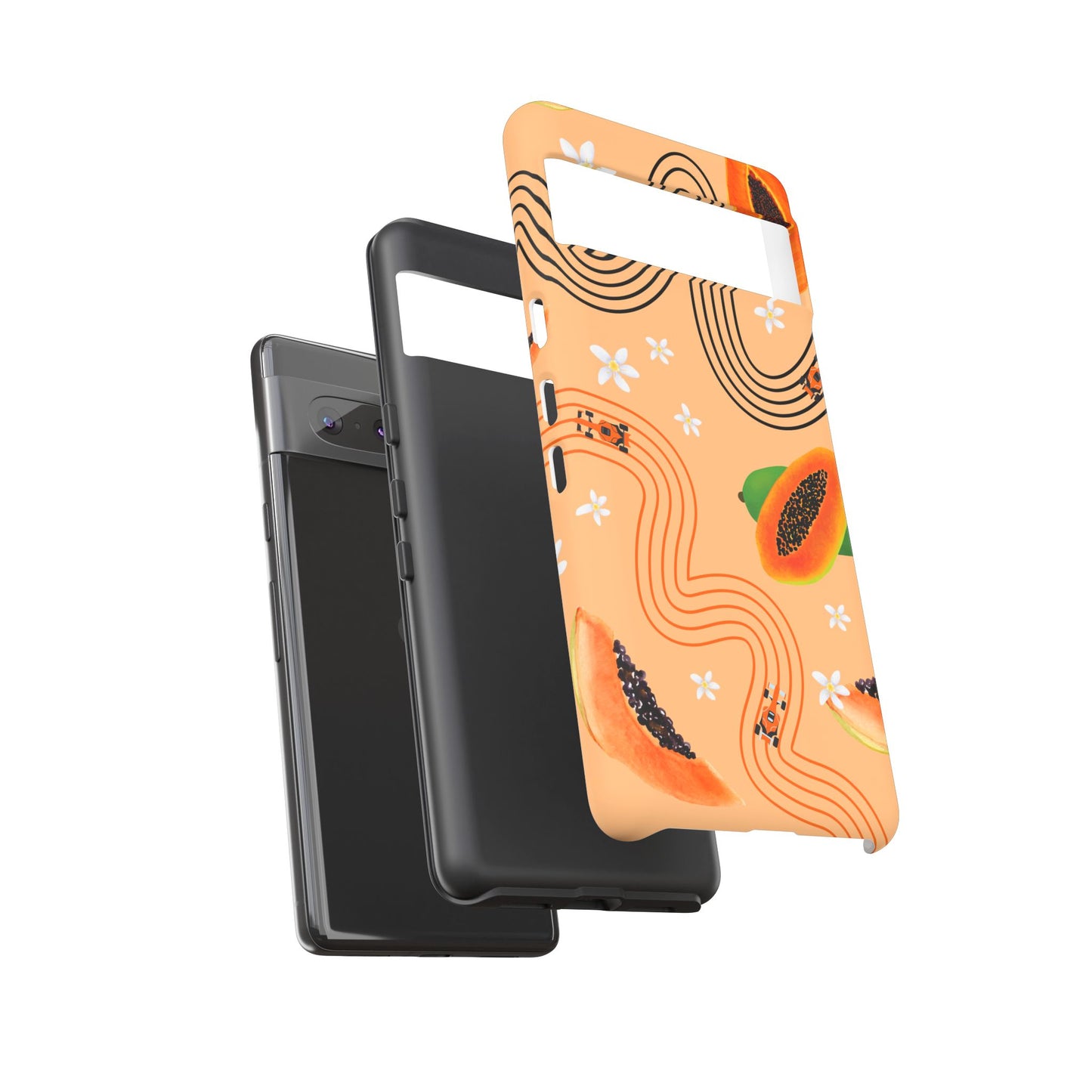 Orange F1 McLaren and Papaya Phone Case, Trendy F1 Gift, Formula 1 Gift, Cute Fruit F1 Phone Case, Unique Phone Case