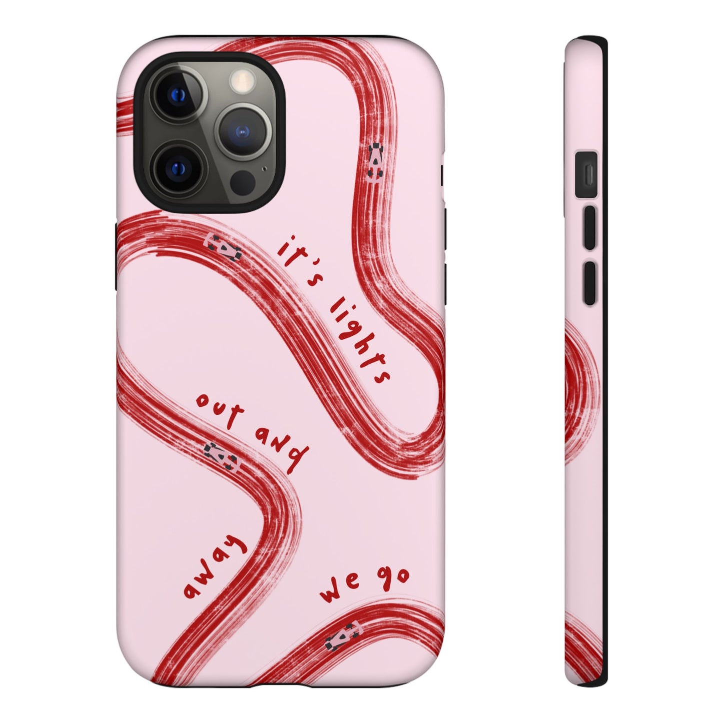 Pink and Red Lights Out F1 Phone Case Design, Trendy F1 Gift, Formula 1 Gift, Cute F1 Phone Case, Unique Formula One Phone Case