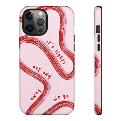 Pink and Red Lights Out F1 Phone Case Design, Trendy F1 Gift, Formula 1 Gift, Cute F1 Phone Case, Unique Formula One Phone Case