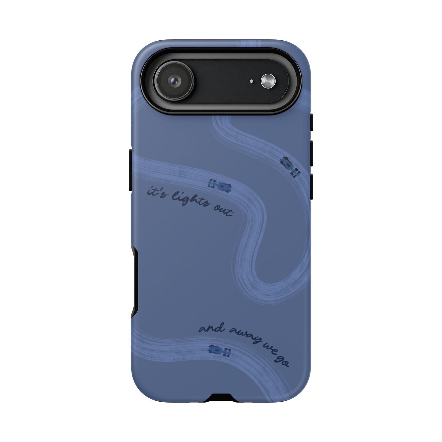 F1 Phone Case Monochrome Dark Blue Painted "its lights out and away we go", Trendy F1 Gift, Formula 1 Gift, Cute F1 Phone Case, Phone Case
