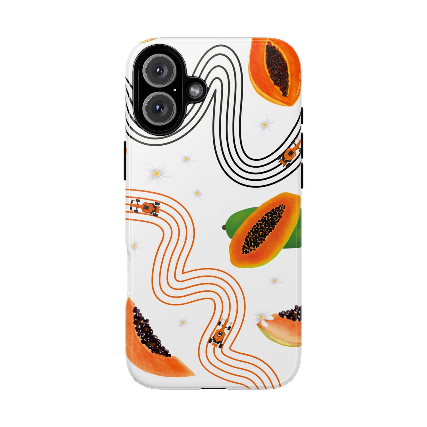 F1 McLaren and Papaya Phone Case , Trendy F1 Gift, Formula 1 Gift, Cute Fruit F1 Phone Case, Unique Phone Case