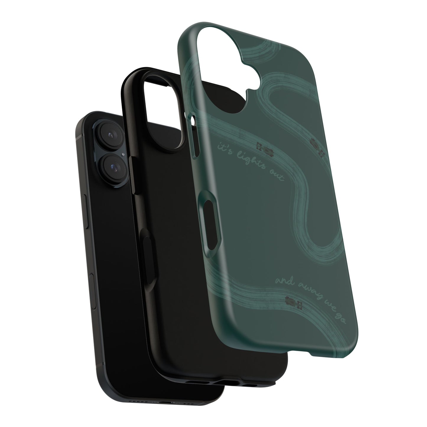F1 Phone Case Monochrome Green Painted "its lights out and away we go", Trendy F1 Gift, Formula 1 Gift, Cute F1 Phone Case, Phone Case
