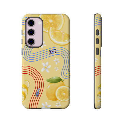 Yellow F1 Racing Bulls and Lemons Phone Case, Trendy F1 Gift, Formula 1 Gift, Cute Fruit F1 Phone Case, Unique Phone Case