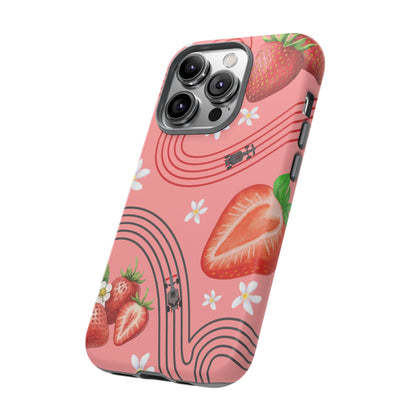 Red F1 Audi and Strawberries Phone Case, Trendy F1 Gift, Formula 1 Gift, Cute Fruit F1 Phone Case, Unique Phone Case