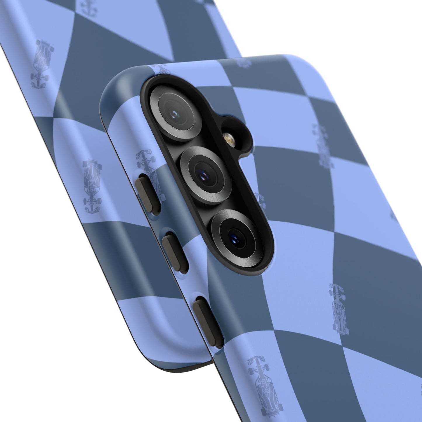 F1 Phone Case Blue Checkerboard Design, Trendy F1 Gift, Formula 1 Gift, Cute F1 Phone Case, Unique Formula One Phone Case