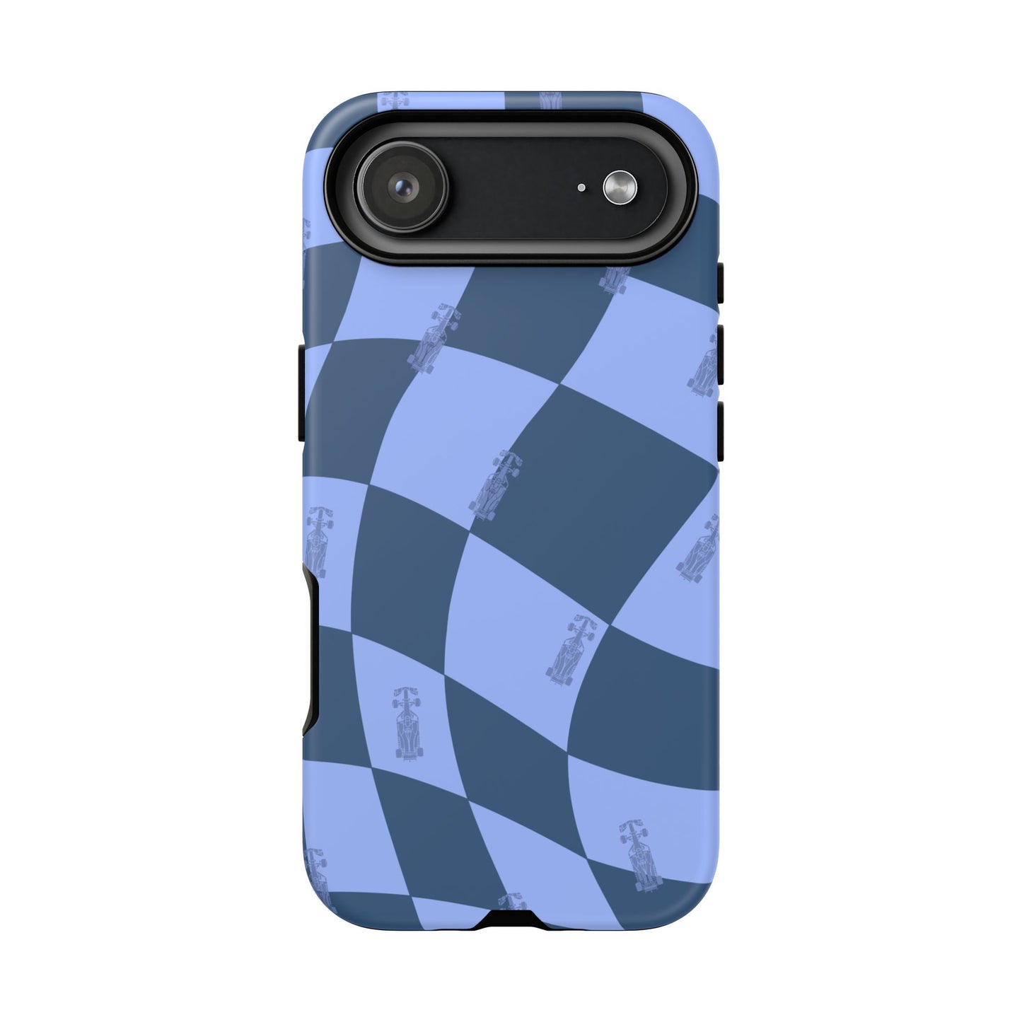 F1 Phone Case Blue Checkerboard Design, Trendy F1 Gift, Formula 1 Gift, Cute F1 Phone Case, Unique Formula One Phone Case