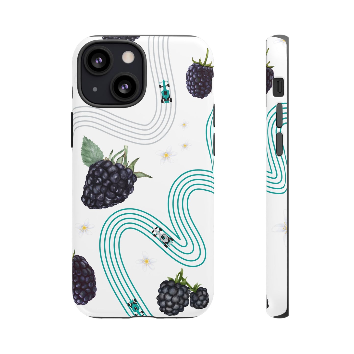 F1 Mercedes and Blackberries Phone Case , Trendy F1 Gift, Formula 1 Gift, Cute Fruit F1 Phone Case, Unique Phone Case