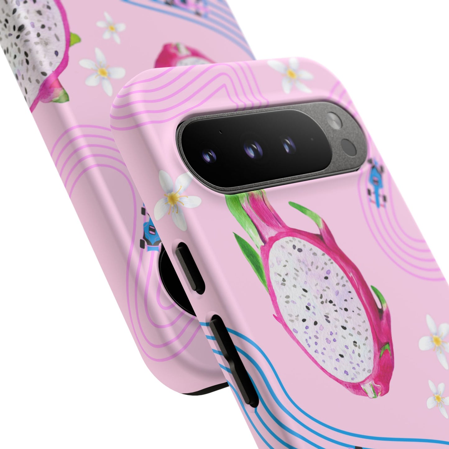Pink F1 Alpine and Dragonfruit Phone Case, Trendy F1 Gift, Formula 1 Gift, Cute Fruit F1 Phone Case, Unique Phone Case